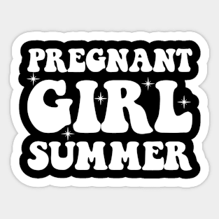 Pregnant Girl Summer Baby Shower announcement Sticker